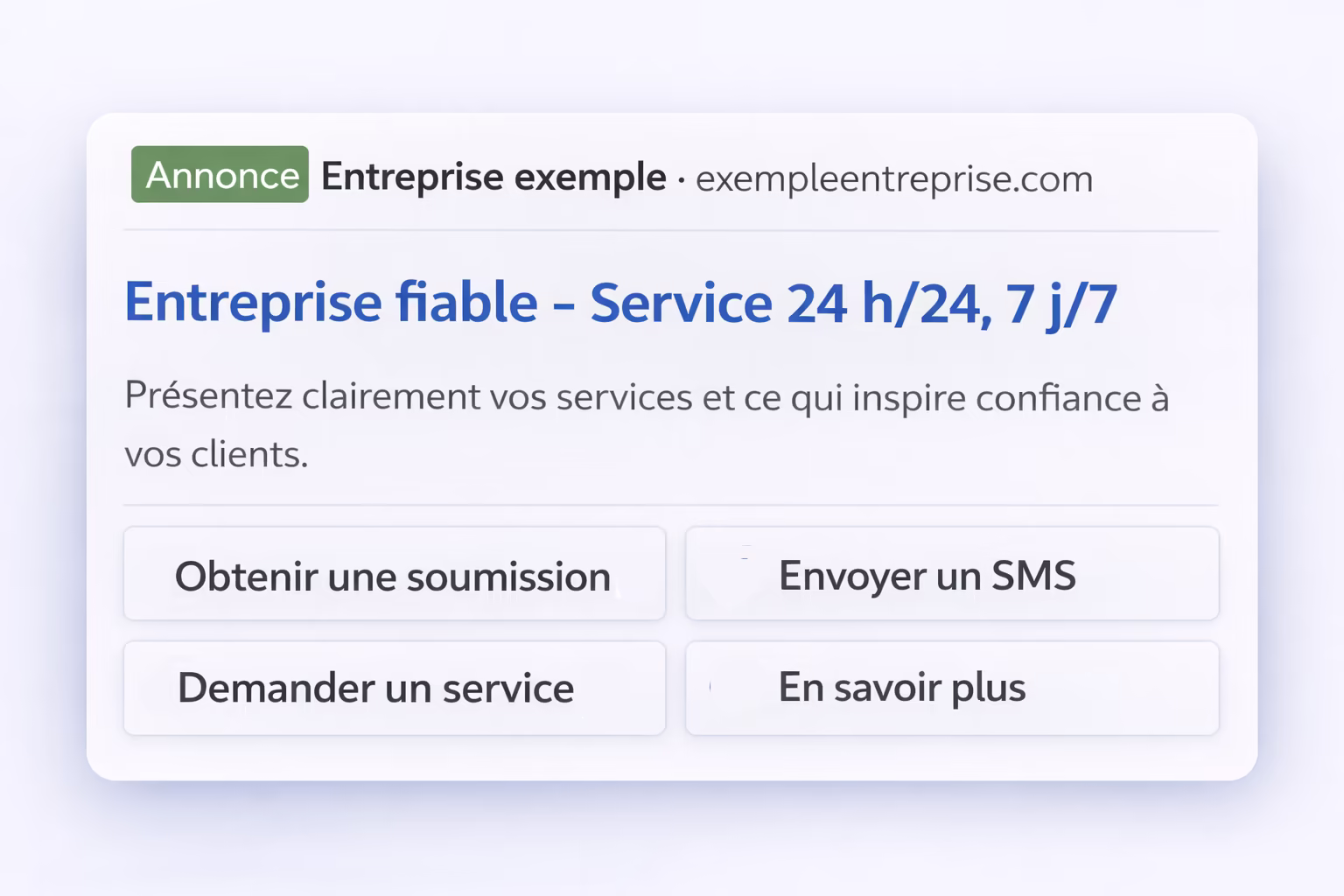 Exemple d’annonce Google Search