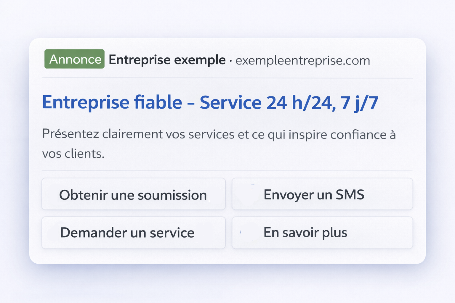 Exemple d’annonce Search