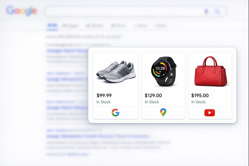 Example of product listings